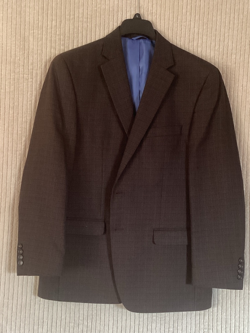 Men's Chaps Brown & Black Plaid Sport Coat with Blue Lining